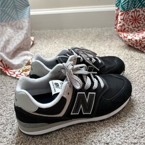 New Balance Kids' Black and White Sneakers